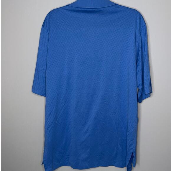 Polo Golf Men Size Large Royal Blue Diamond Pattern Short Sleeve Activewear Polo - Picture 5 of 7